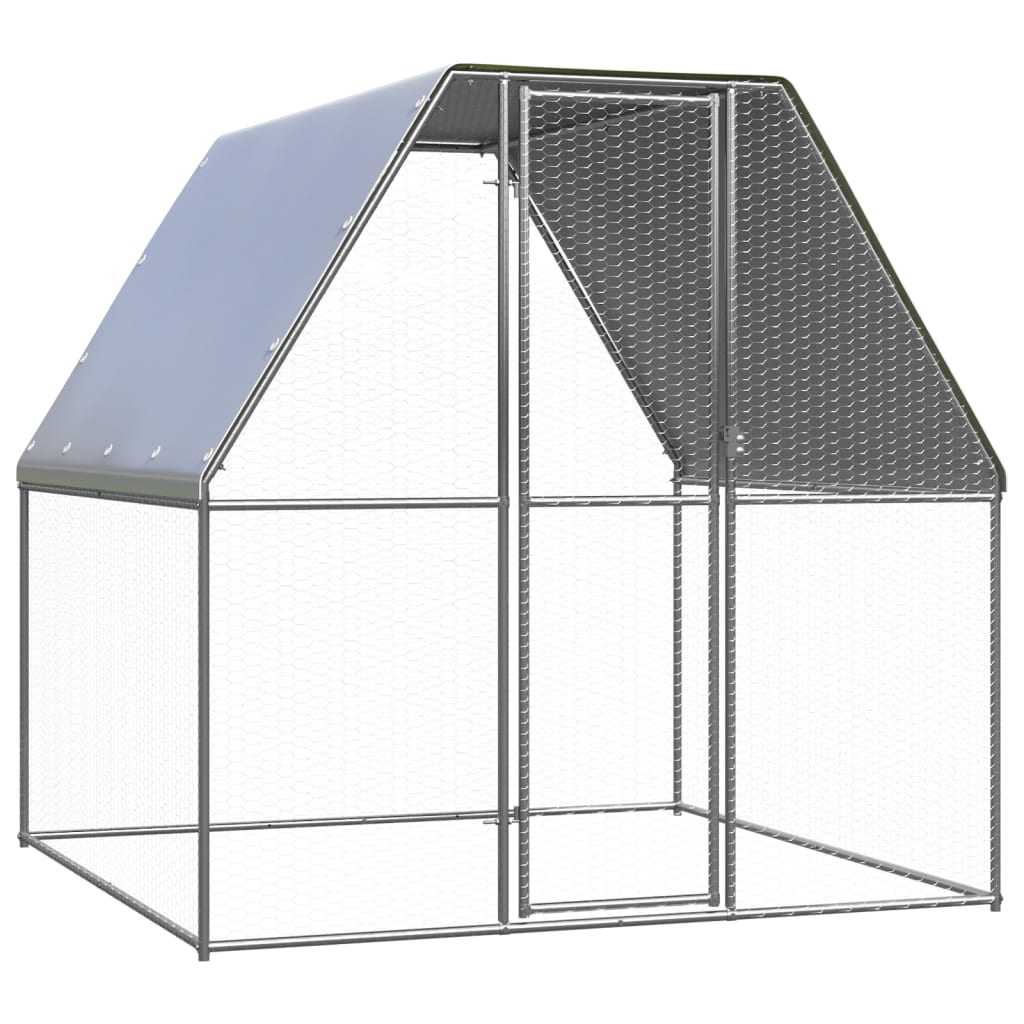 Vidaxx Außenstall für Hühner 2x2x2 m aus verzinktem Stahl