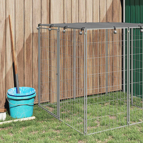 Vidaxl -Hund Kennel 110x110x110 cm Stahl Silberfarbe