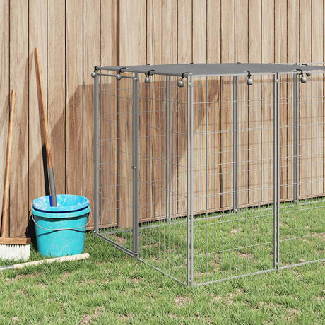 Vidaxl -Hund Kennel 330x110x110 cm Stahl Silberfarbe
