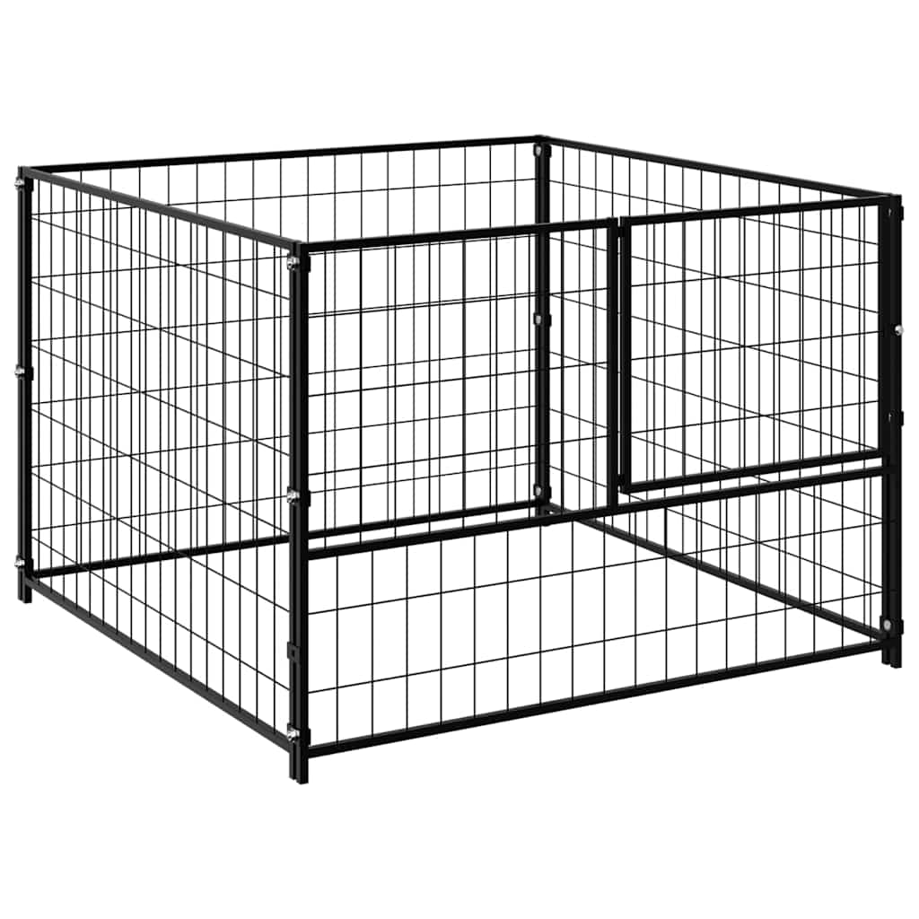 VidaXL Hundehütte 100x100x70 cm Stahl schwarz