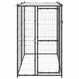 Vidaxl -Hundezwinger für Außen mit Dach 110x220x180 cm Stahl