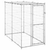 Vidaxl -Hundezwinger nach draußen mit Dach 110x220x180 cm verzinkter Stahl