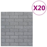 Vidaxl 3D Tapete selbstklebend 20 St. Ziegel Anthrazitfarben
