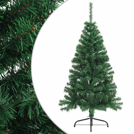 Vidaxl Kunstkerstboom mit Standard halb nach 120 cm PVC Green