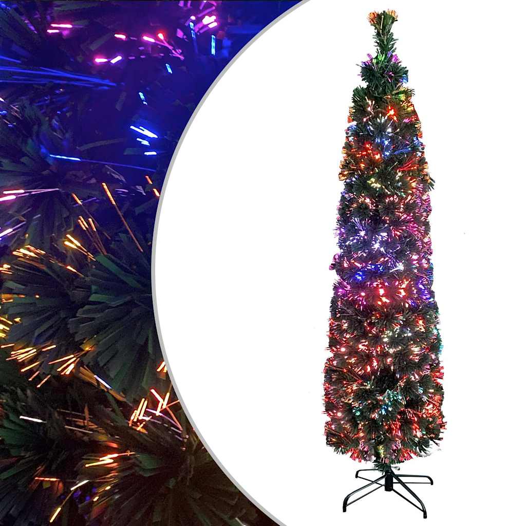 Vidaxl kunstkerstboom mit Standard -Schmalzfaser -Glasfaser -Optik
