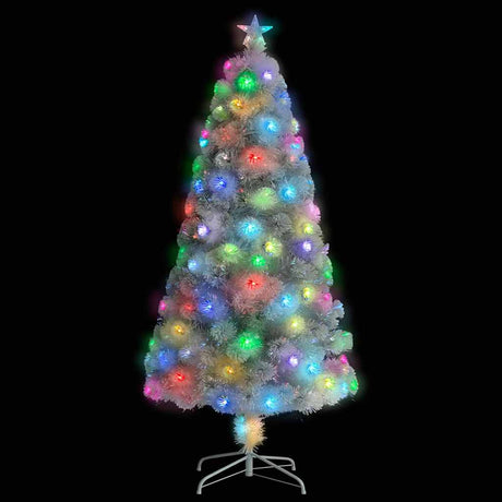 Vidaxl Kunstkerstboom mit Beleuchtung 120 cm Faserweiß