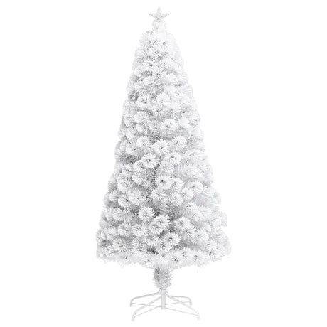 Vidaxl Kunstkerstboom mit Beleuchtung 150 cm Glasfaserweiß