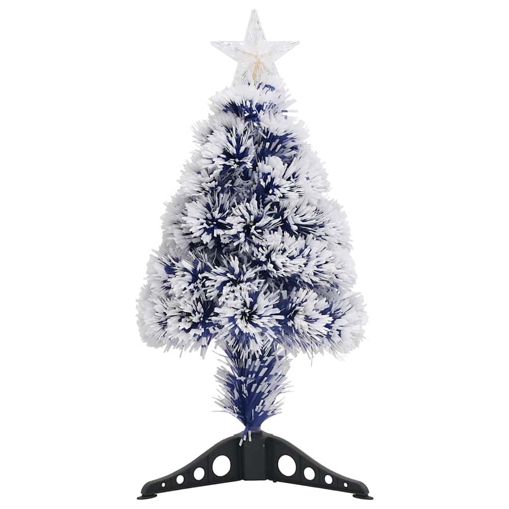 Vidaxl Kunstkerstboom mit Beleuchtung 64 cm Glasfaser weiß und blau