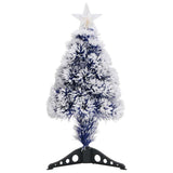 Vidaxl Kunstkerstboom mit Beleuchtung 64 cm Glasfaser weiß und blau