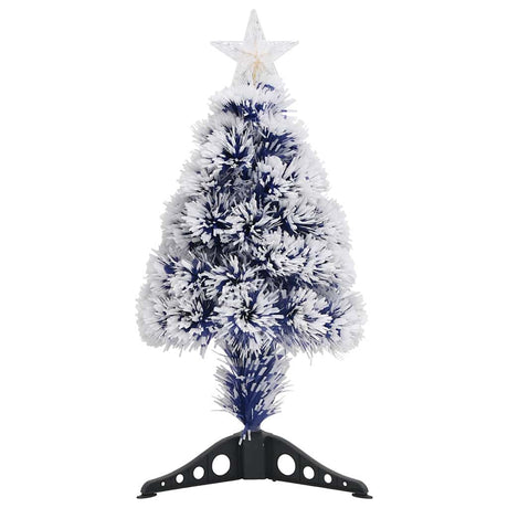 Vidaxl Kunstkerstboom mit Beleuchtung 64 cm Glasfaser weiß und blau