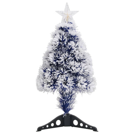 Vidaxl Kunstkerstboom mit Beleuchtung 64 cm Glasfaser weiß und blau