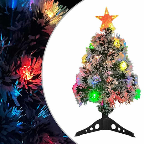 Vidaxl Kunstkerstboom mit Beleuchtung 64 cm Glasfaser weiß und blau