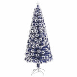 Vidaxl Kunstkerstboom mit Beleuchtung 180 cm Glasfaser weiß und blau