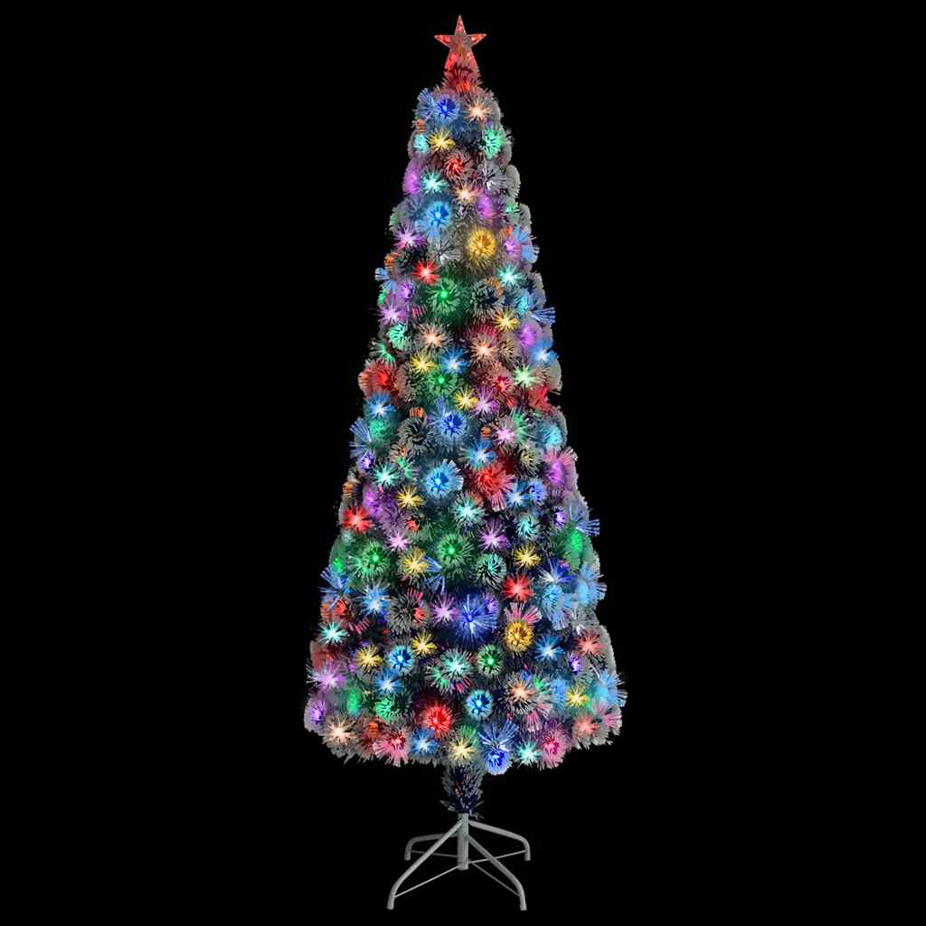Vidaxx künstlicher Weihnachtsbaum mit Beleuchtung 210 cm Glasfaser weiß und blau