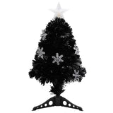Vidaxl Weihnachtsbaum mit LED -Schneeflocken 64 cm Faserschwarz schwarz