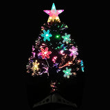 Vidaxl Weihnachtsbaum mit LED -Schneeflocken 64 cm Faserschwarz schwarz