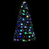 VidaXL Weihnachtsbaum mit LED-Schneeflocken 120 cm Fiberglas Schwarz