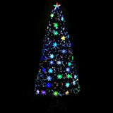 Vidaxl Weihnachtsbaum mit LED -Schneeflocken 180 cm Faserschwarz schwarz