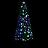 Vidaxl Weihnachtsbaum mit LED -Schneeflocken 210 cm Faserschwarz schwarz