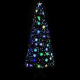 Vidaxl Weihnachtsbaum mit LED -Schneeflocken 240 cm Faserschwarz schwarz