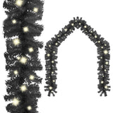 VidaXL Weihnachtsgirlande mit LED-Lichtern 5 m Schwarz