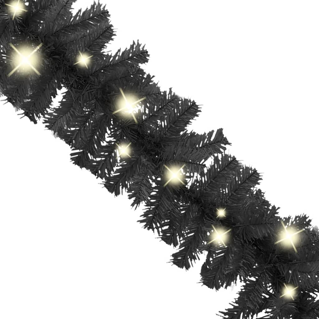 VidaXL Weihnachtsgirlande mit LED-Lichtern 5 m Schwarz