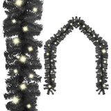 Vidaxl Weihnachtsgirlande mit LED -Leuchten 20 m schwarz