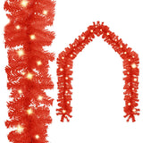 Vidaxl Weihnachtsgirlande mit LED -Leuchten 10 m rot