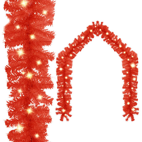 VidaXL Weihnachtsgirlande mit LED-Lichtern 20 m Rot