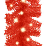 VidaXL Weihnachtsgirlande mit LED-Lichtern 20 m Rot
