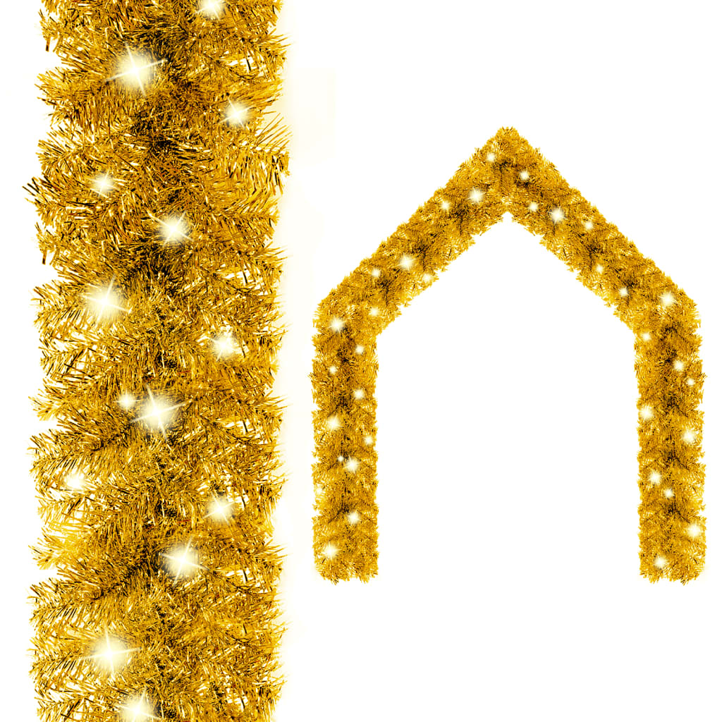 Vidaxl Weihnachtsgirlande mit LED -Leuchten 20 m goldfarben