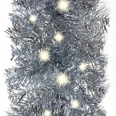 Vidaxl Weihnachtsgirlande mit LED -Leuchten 10 m silberfarben