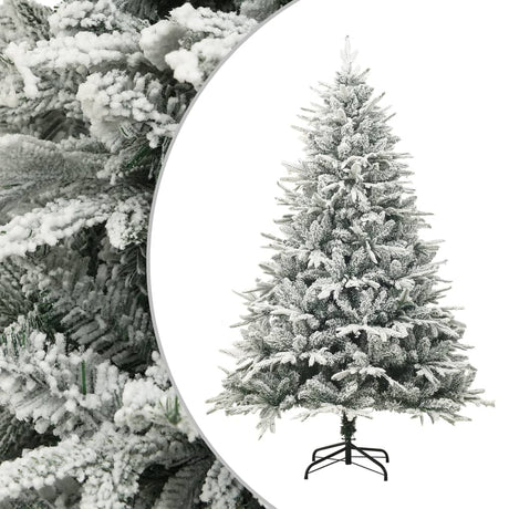 Vidaxl Kunstkerstboom mit Schneeflocken 150 cm PVC und PE Green
