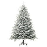 Vidaxl Kunstkerstboom mit Schneeflocken 150 cm PVC und PE Green
