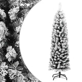 Vidaxx künstlicher Weihnachtsbaum mit Schnee schmal 120 cm PVC grün