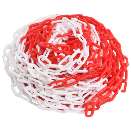 VIDAXL -Sicherheitskette Ø 4 mm 30 m Kunststoff Rot und Weiß