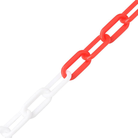 VIDAXL -Sicherheitskette Ø 8 mm 100 m Kunststoff Rot und Weiß