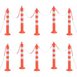 VIDAXL -Verkehrsmasten mit Kette 10 PCs 75 cm PE