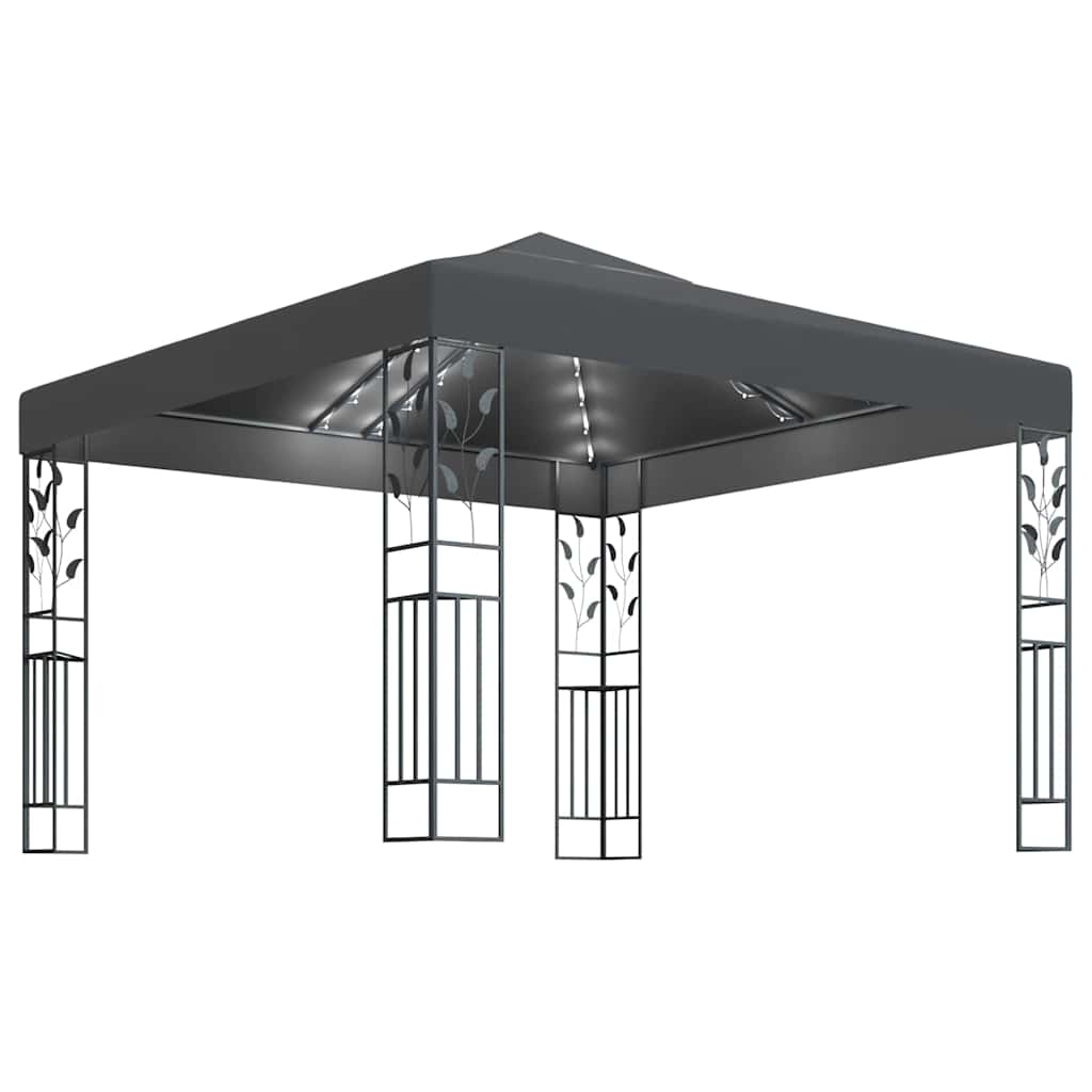Vidaxx Pavillon mit LED-Lichterkette 3x3 m Anthrazit
