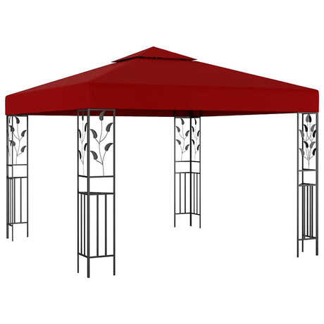 VidaXL Pavillon mit LED-Lichterkette 3x3 m Weinrot