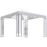 Vidaxx Pavillon mit Doppeldach und LED-Lichterkette 3x3 m weiß