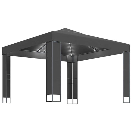 Vidaxx Pavillon mit Doppeldach und LED-Lichterkette 3x3 m in der Farbe Anthrazit