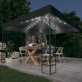 Vidaxl Gartenpavillon mit LED-Licht Girlande 3x3 m Anthrazitfarben