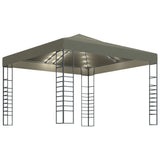 Vidaxl tuinpaviljoen met led-lichtslinger 3x3 m taupe
