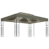 VidaXL Pavillon mit LED-Lichterkette 3x4 m Taupe