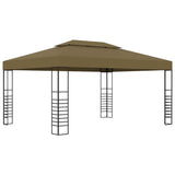 VidaXL Pavillon mit LED-Lichterkette 3x4 m Taupe