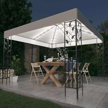Vidaxx Pavillon mit LED-Lichterkette 3x3 m weiß