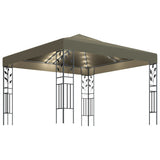 Vidaxl -Laube mit LED Light Garland 3x3 M Taupe