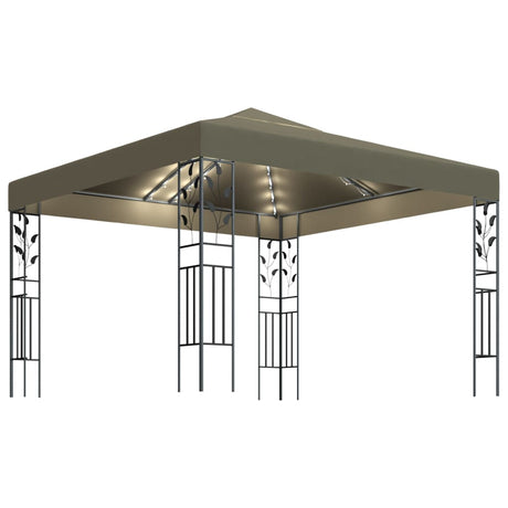 Vidaxl -Laube mit LED Light Garland 3x3 M Taupe