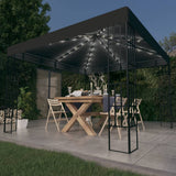 Vidaxl -Laube mit LED Light Garland 3x3 m Anthrazitfarbe